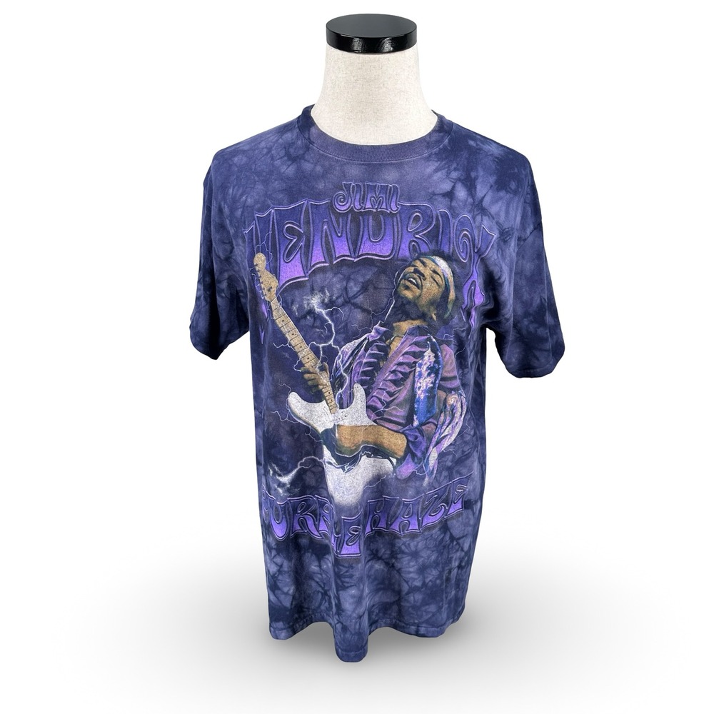 Liquid Blue Jimi Hendrix Purple Haze Tie Dye Graphic T-Shirt Mens Large Purple